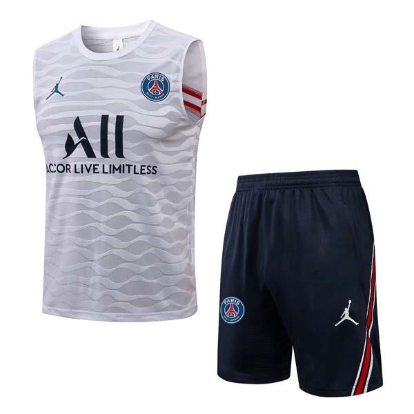 Trikot Paris Saint Germain Ärmellos 2022 Weiß Schwarz